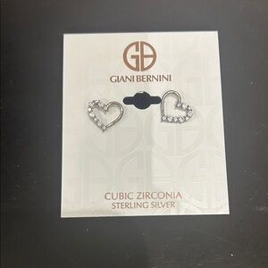 Giani Bernini Sterling Silver Cubic Zirconia Heart Earrings